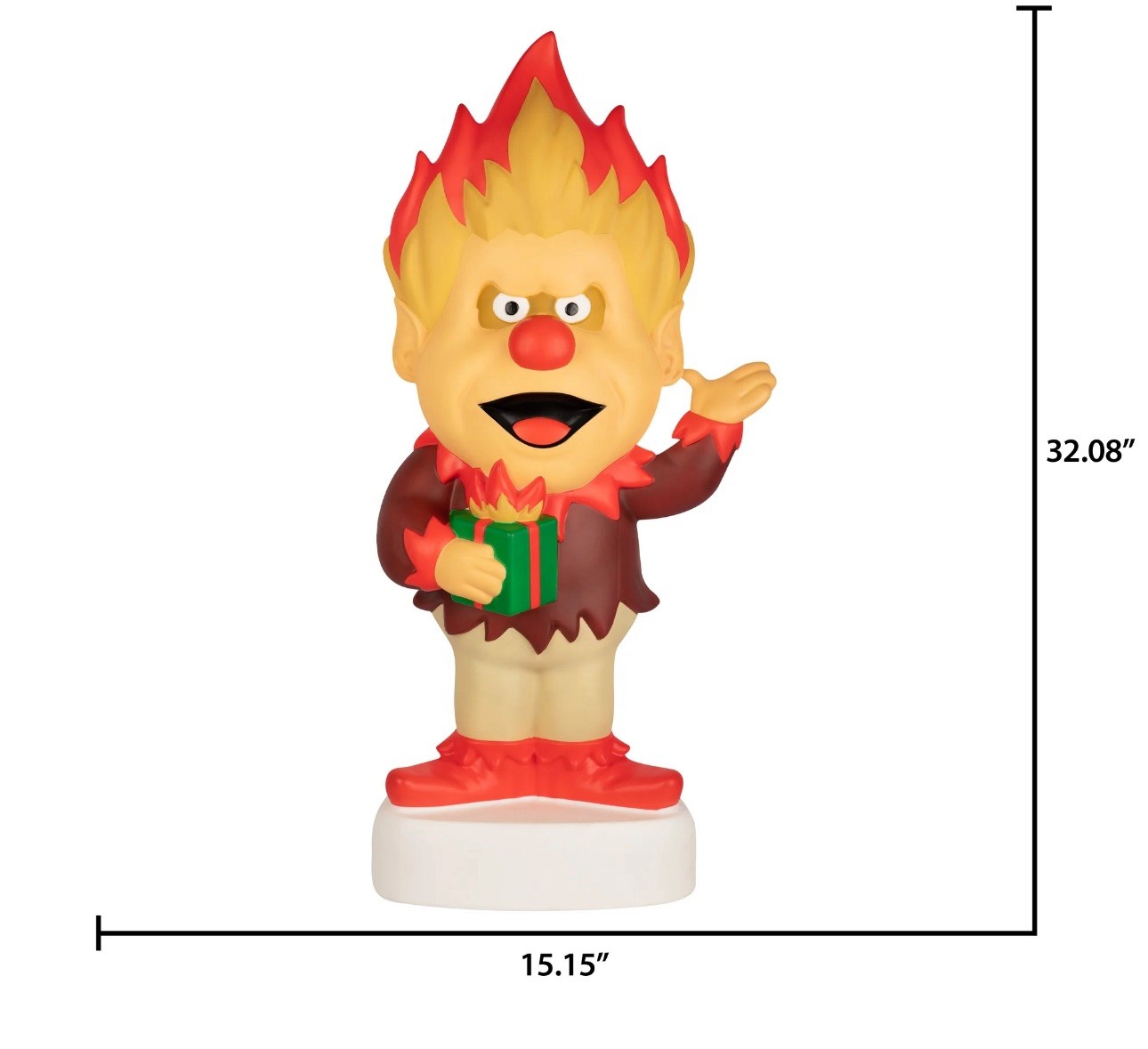 32″ Heat and Snow Miser LED Lighted Blow Mold Outdoor Christmas Decor Gemmy