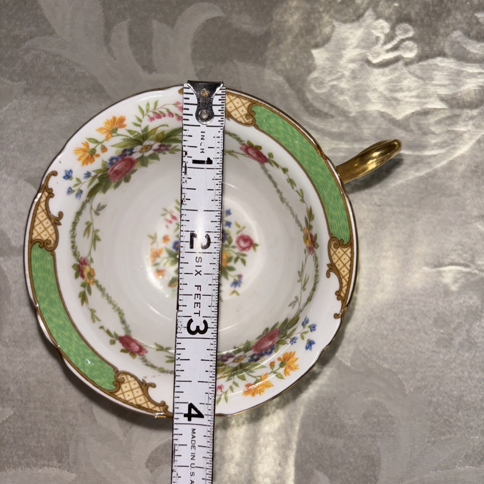 Shelley England Duchess Fine Bone Footed China Cup & Saucer Green