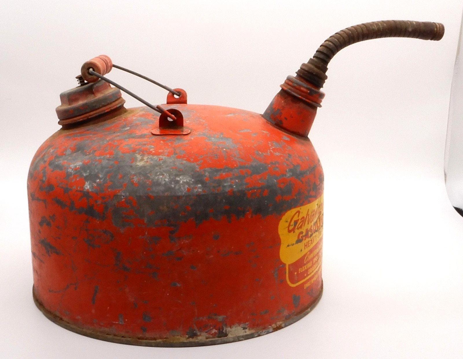 Vintage EAGLE Galvanized 26 Gauge Steel 2.5 Gallon Gas Can w/ Metal Spout