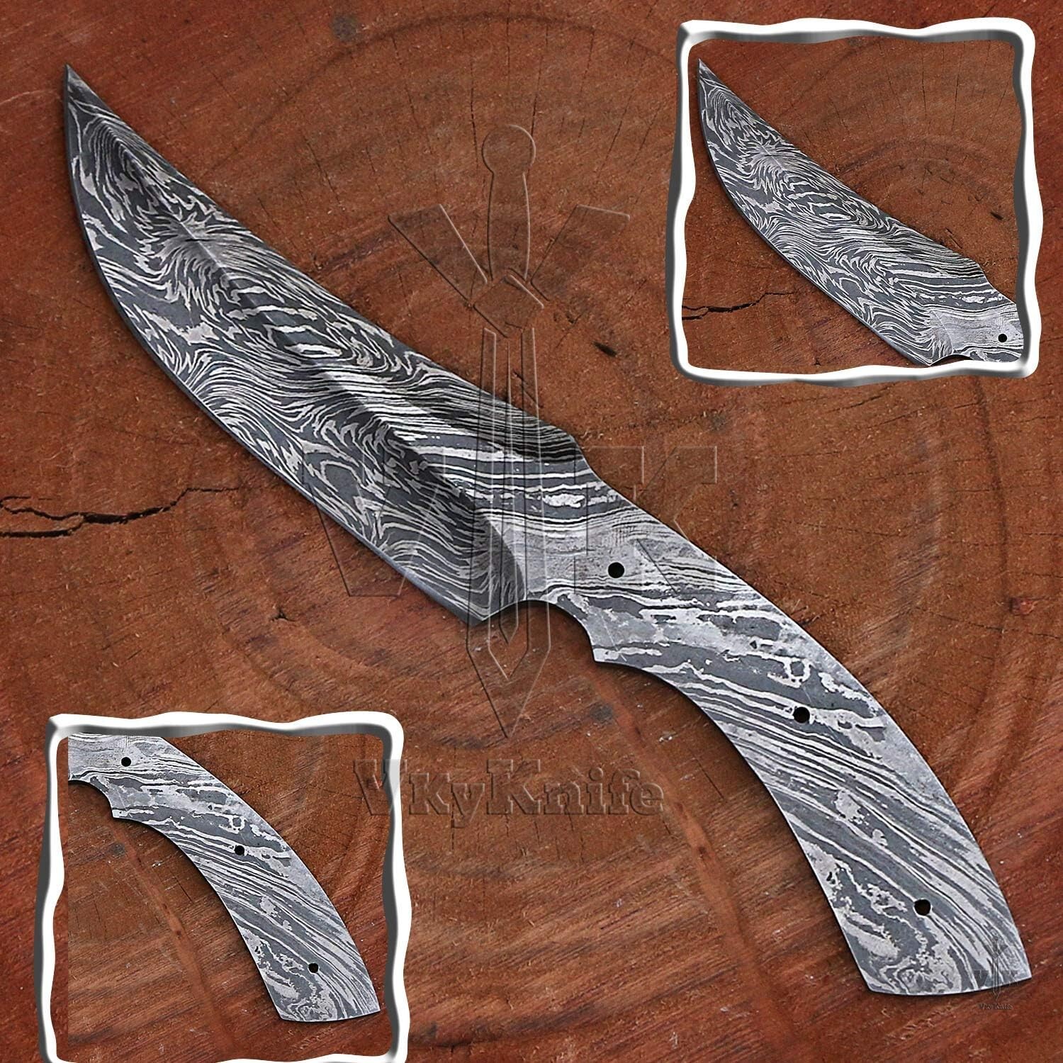 CUSTOM HAND FORGED DAMASCUS STEEL KNIFE BLANK BLADE FOR KNIFE MAKING SUPPLIES
