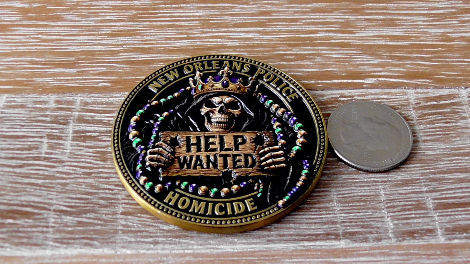 NOLA New Orleans Police Dept Homicide Unit Help Wanted Reaper Challenge Coin