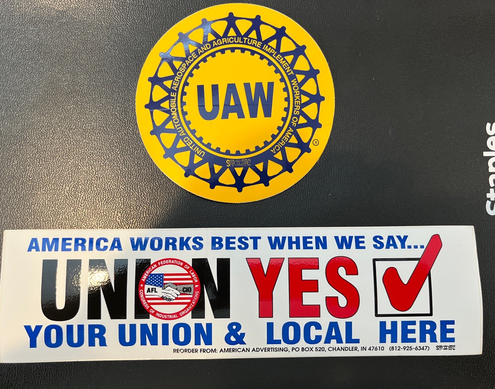 Lot UNITED AUTO WORKERS UAW Union Yes Aerospace Agriculture Decals Stickers 2