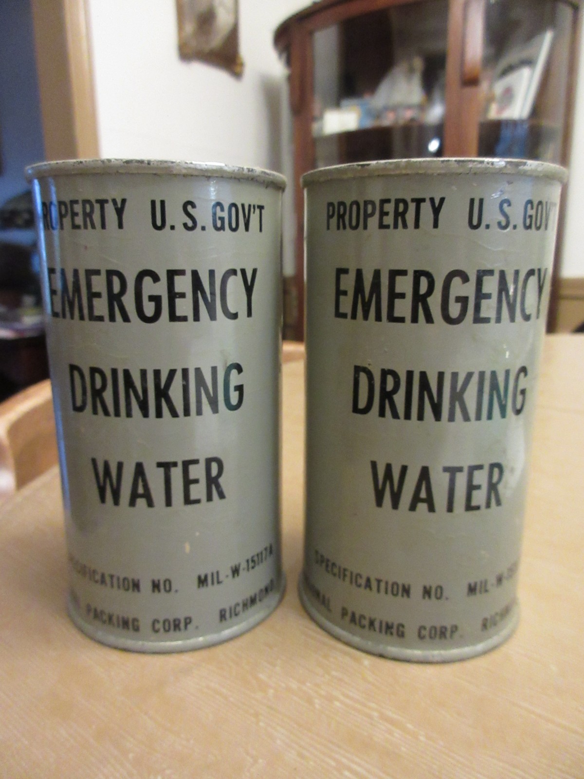 Early 1950’s U.S. GOV’T EMERGENCY DRINKING WATER (Unopened)