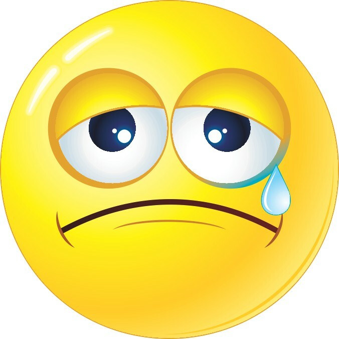 4.5in x 4.5in Sad Face Sticker Car Truck Vehicle Bumper Decal