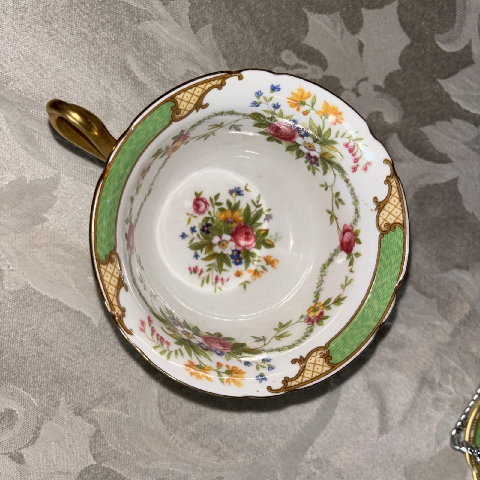 Shelley England Duchess Fine Bone Footed China Cup & Saucer Green