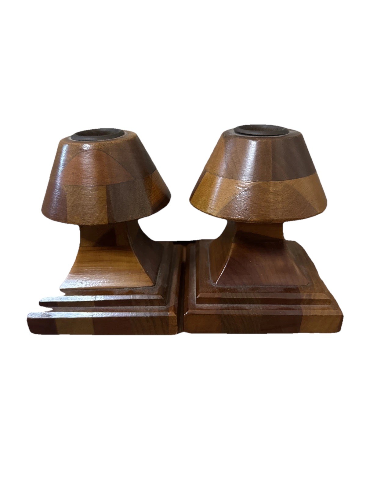 MCM Candlestick Holders 4.75” Unique Pair Set Of 2