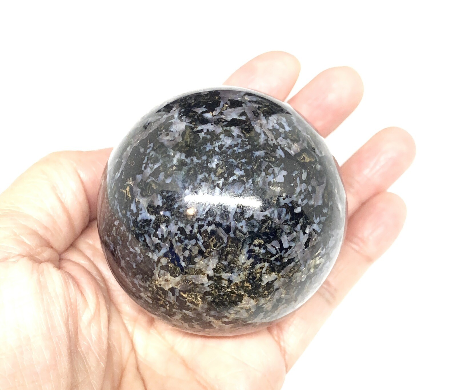 Indigo Gabbro (Mystic Merlinite) Sphere From Madagascar 374g 61mm