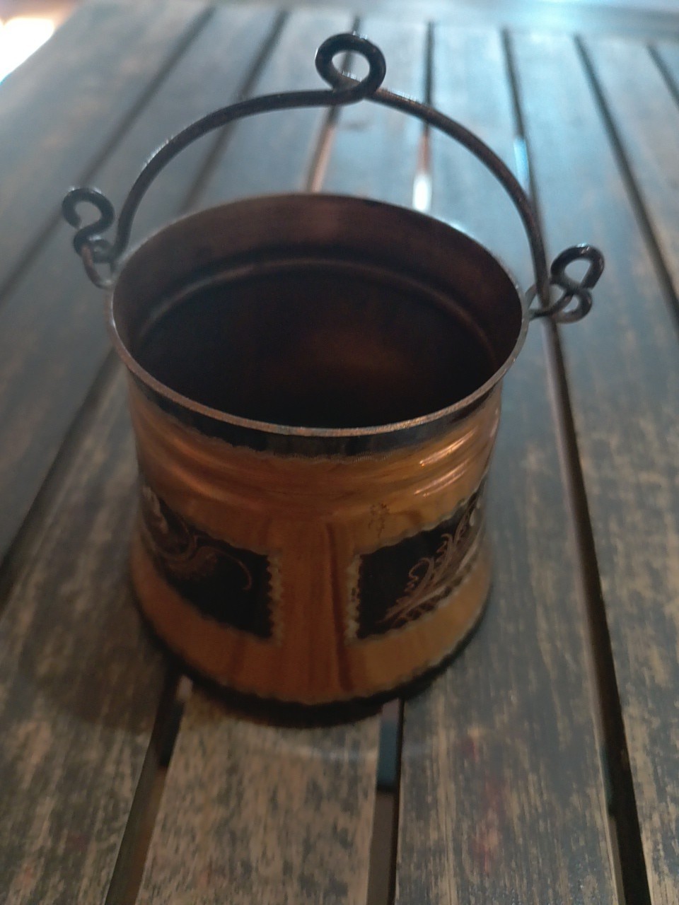 Etched Por W/ Swing Handle 3×3 Decorative Coper