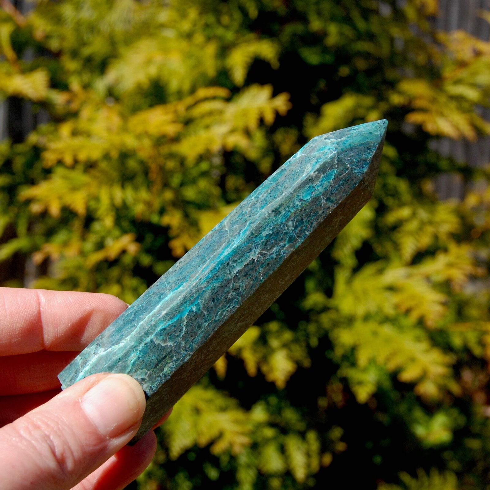 4.25in 117g Chrysocolla Shattuckite Crystal Tower