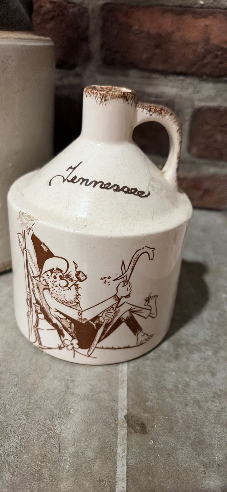 Lot Of 3 Whiskey Moonshine Stoneware Crock Jug Easy Pour Spout