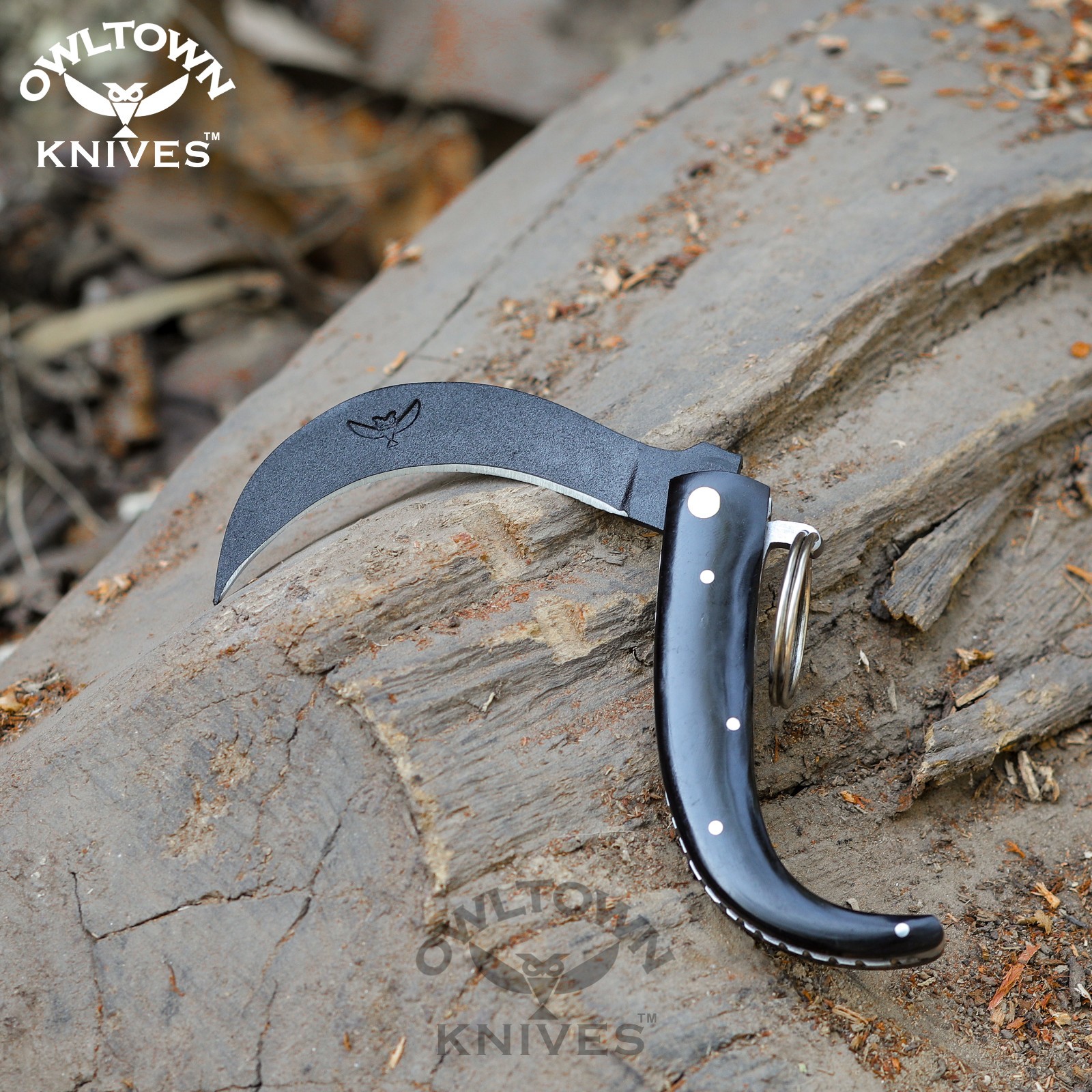 El Valiente Mexican Tranchete Saca Tripas 8″ RAMS Horn Knife, black carbon blade