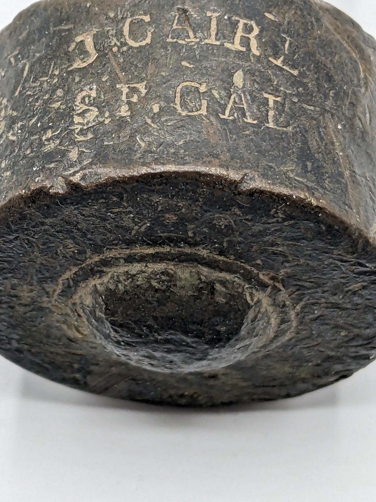 ½‑Lb Bronze Specific Gravity Weight – J. Cairl SF CAL – Vintage Foundry Tool