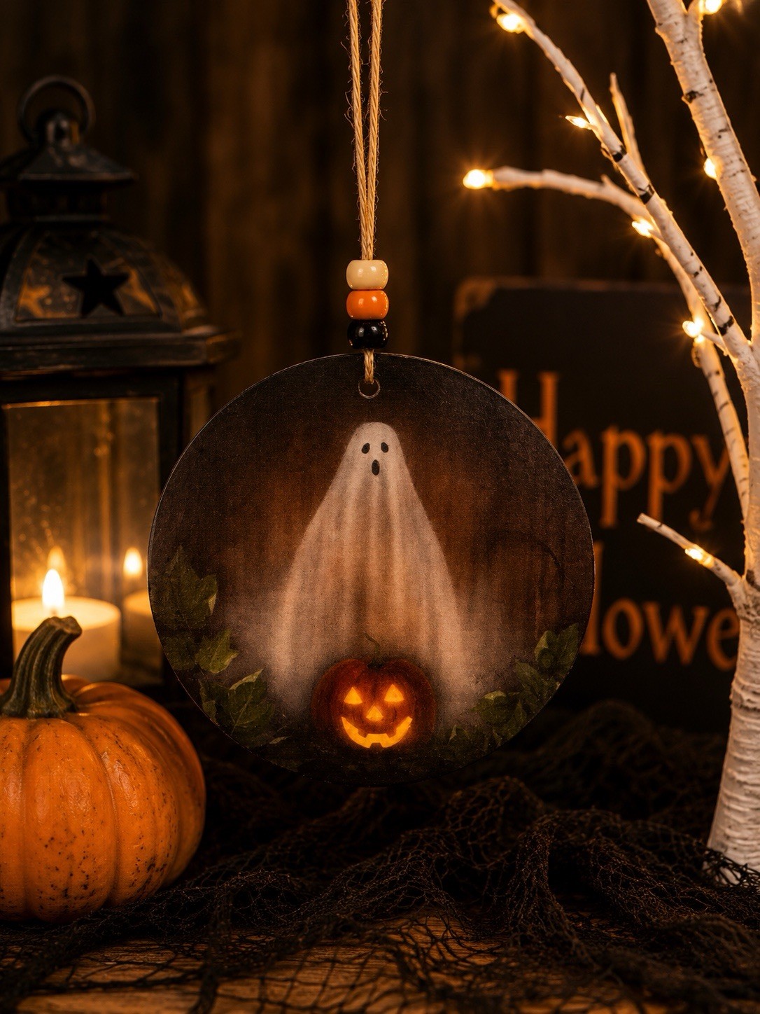 Bonnie Barrett Boardwalk Originals Hand Signed Halloween Tree Ornaments! 10 Set!