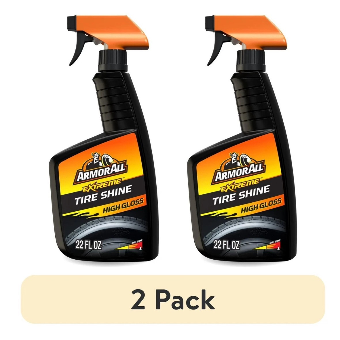 (2 Pack) Armor All Extreme Tire Shine Spray for Car Detailing, 22 fl oz Bottle​