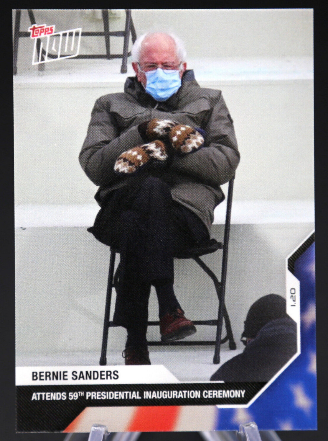 2020 Topps Now Election BERNIE SANDERS #21 Attends Inauguration 🇺🇸 PR /91,169