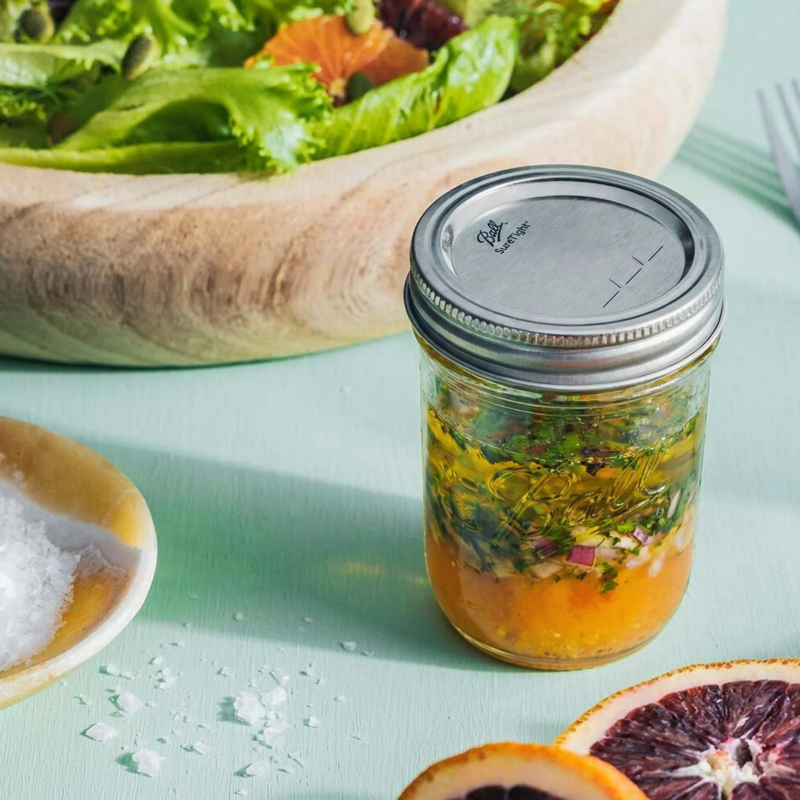 8 Oz Mason Jars, Regular Mouth Half Pint Canning Jars with Lids and Rings, 12-Pa