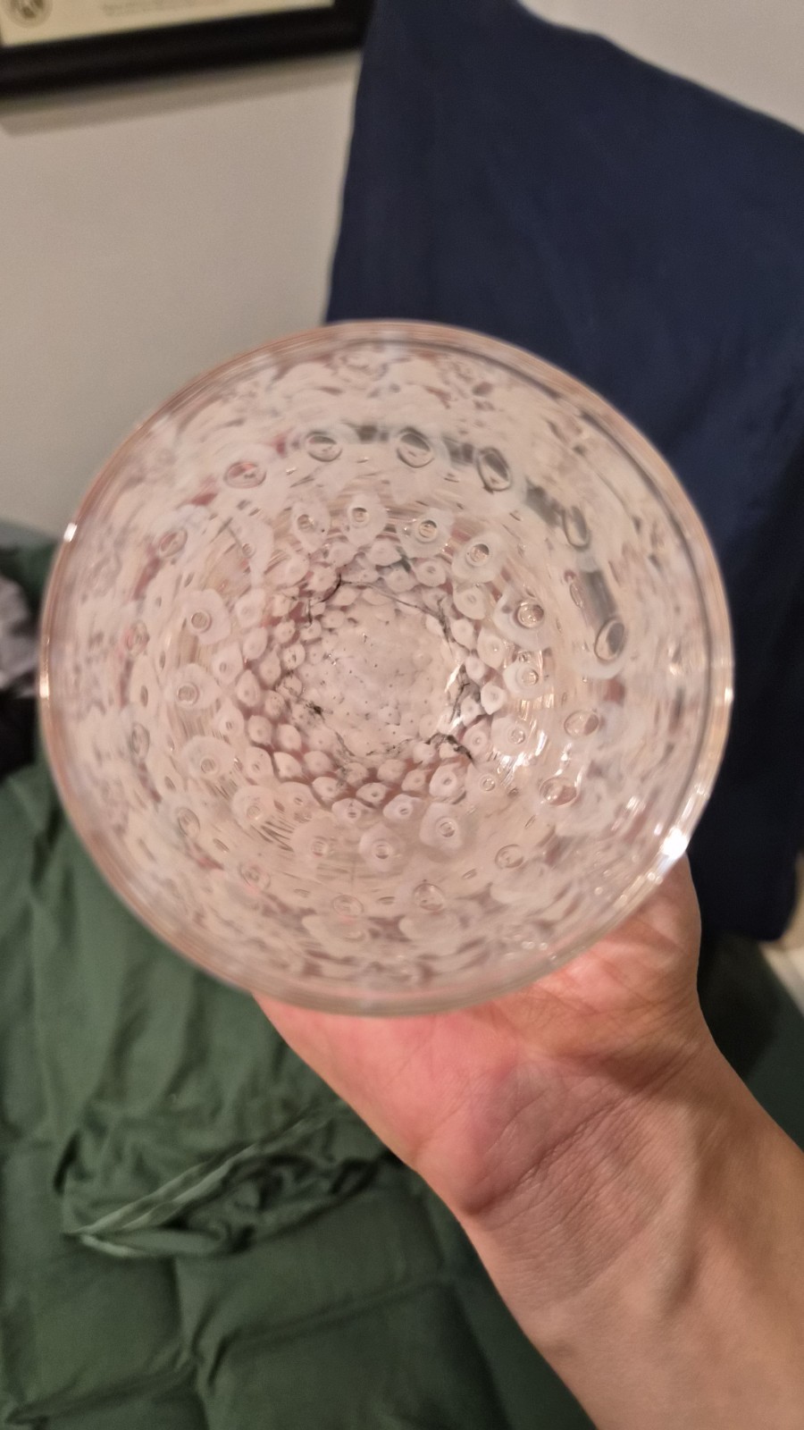 Glassybaby „Yes“ Clear Bubble Votive Candle Holder Hand Blown Seattle Glass
