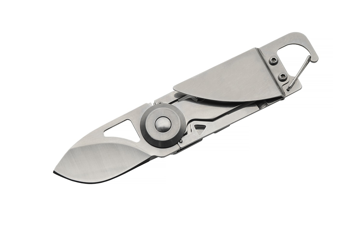 Folding Pocket Knife | Silver Money Clip Wallet Carabiner Sharp Blade EDC Gift