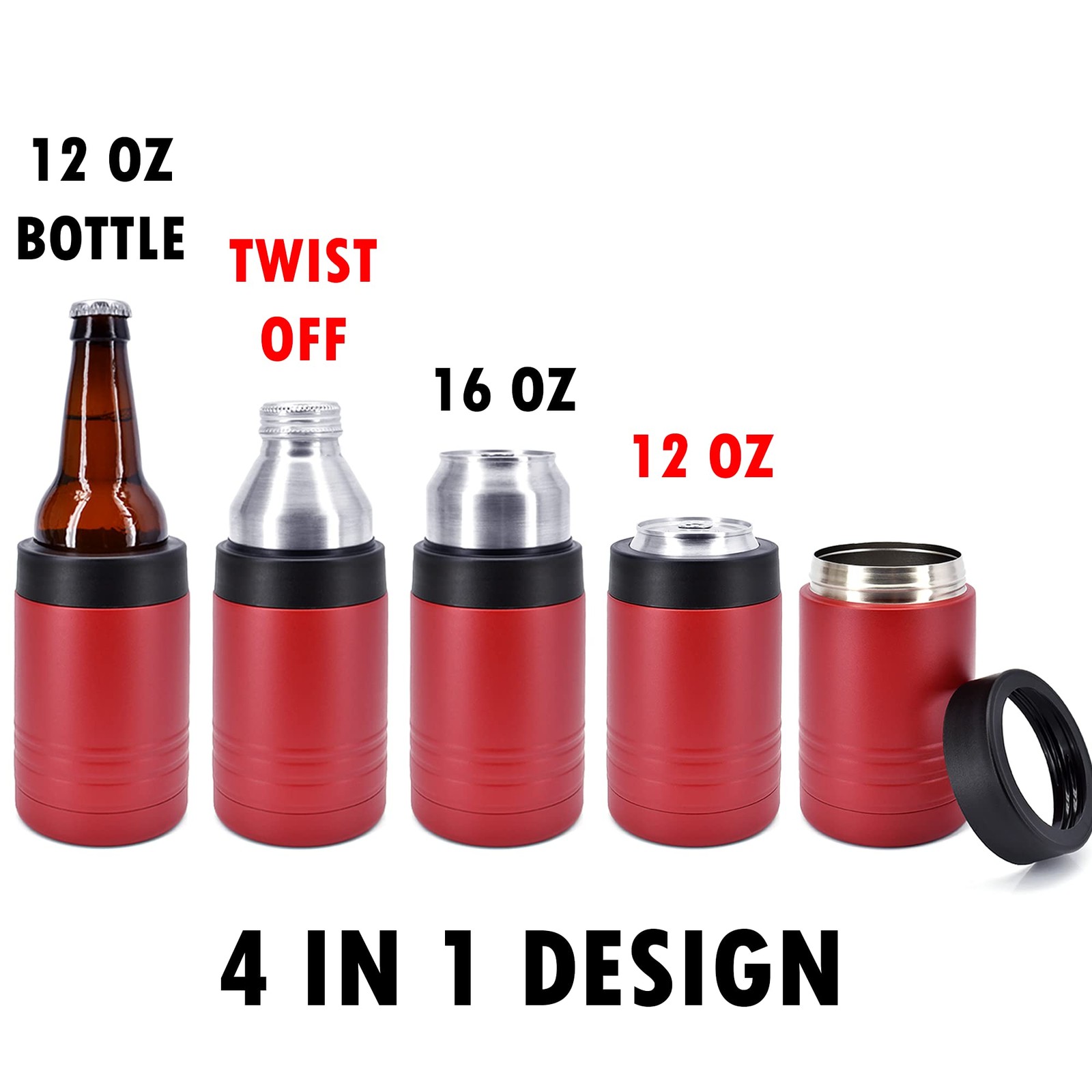 – 12 oz Stainless Steel Double Wall Vacuum Insulated Can or Bottle Beverage C…