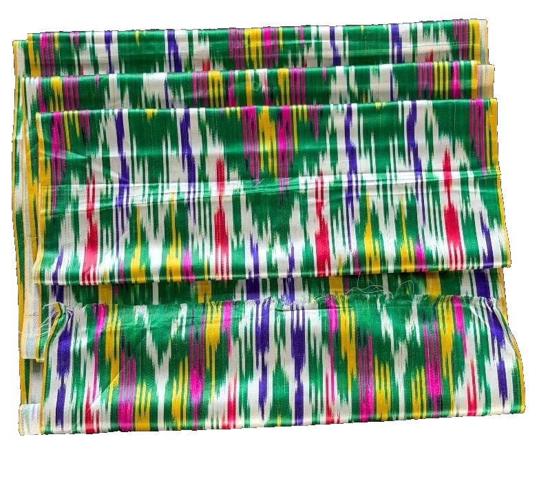 AUTHENTIC UZBEK KHAN ATLAS SILK BLEND FABRIC- TRADITIONAL FABRIC OF CENTRAL ASIA