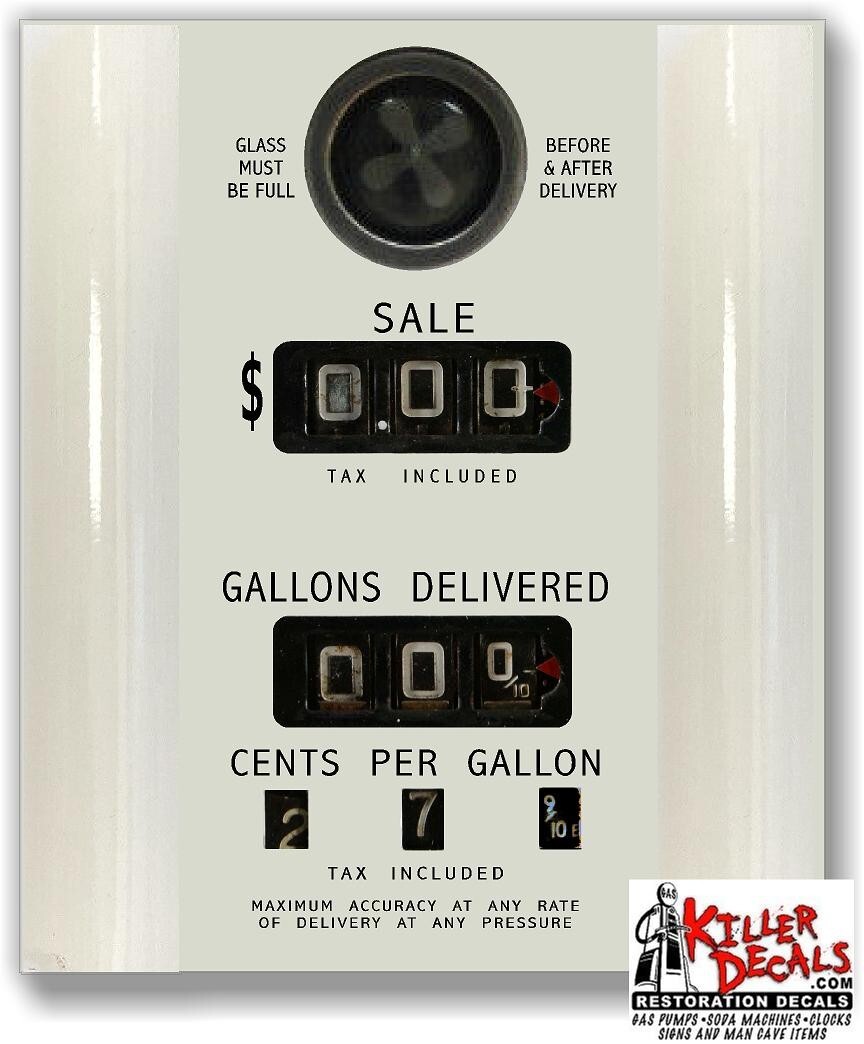 (FACE-121) 11″X9.3″ REALISTIC LOOKING GAS PUMP FACE STICKER DECAL GASOLINE.