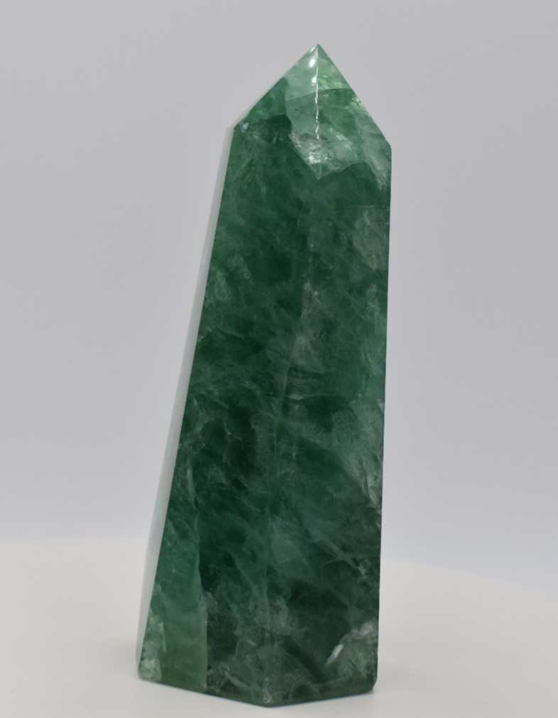 Green Fluorite Point 2 LB 12.9 OZ
