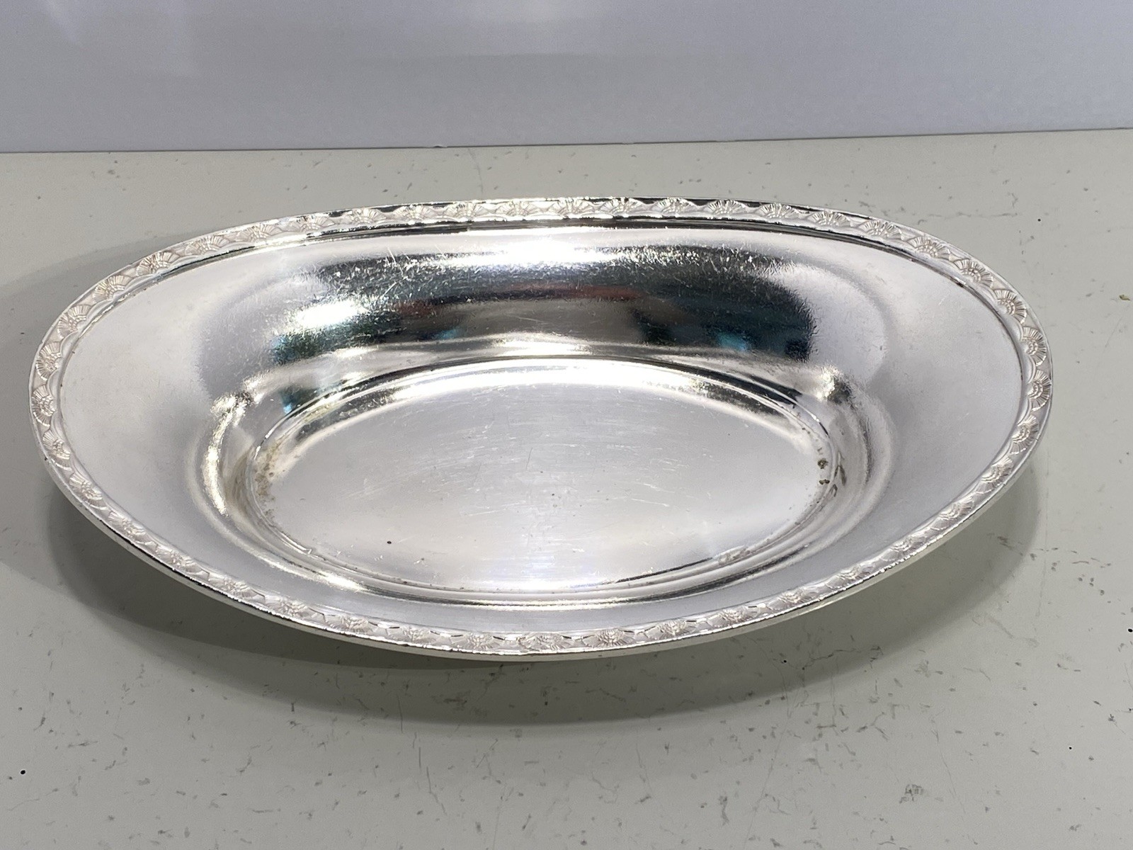 SS United States Oval Bread Tray Silver Soldered