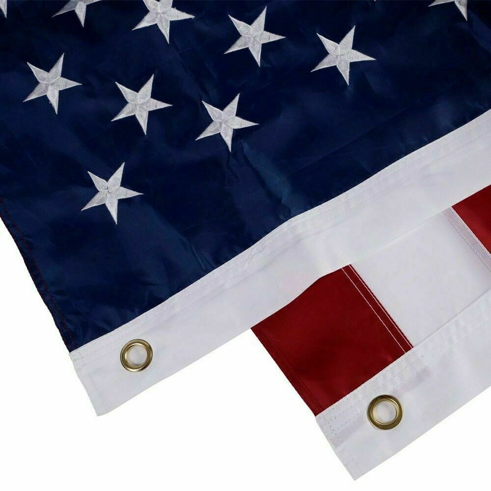 6X10 US American Flag Heavy Duty Embroidered Stars Sewn Stripes Grommets Nylon