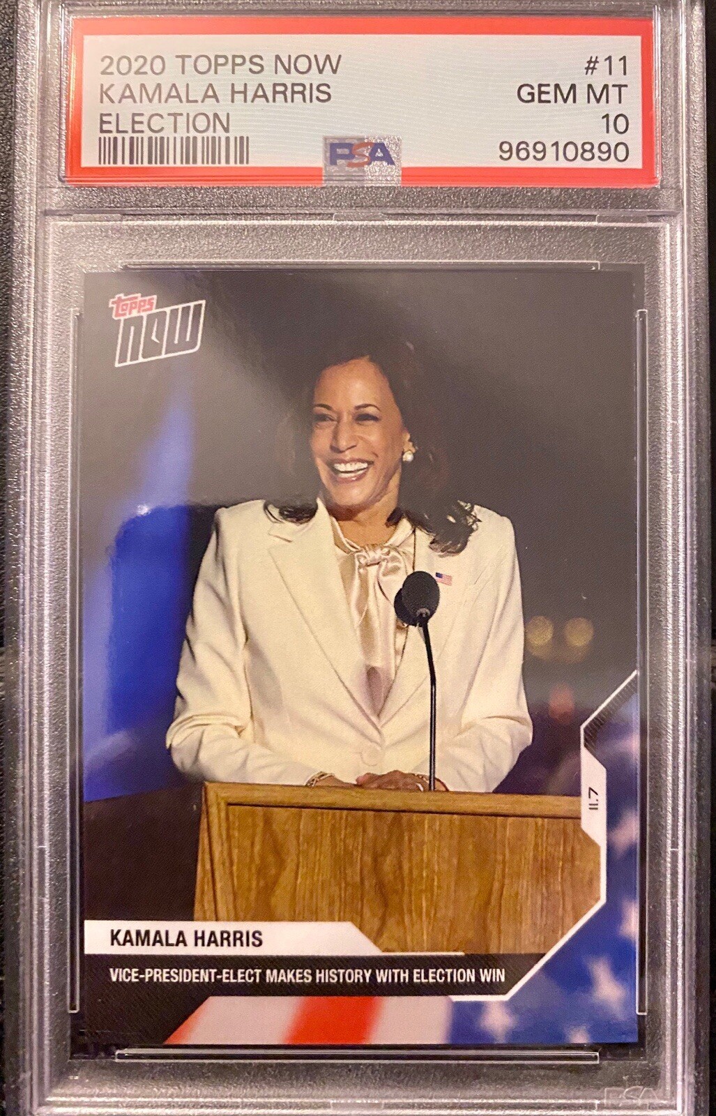 2020 Topps Now KAMALA HARRIS #11 1st Female Vice President PSA 10 Gem Mint