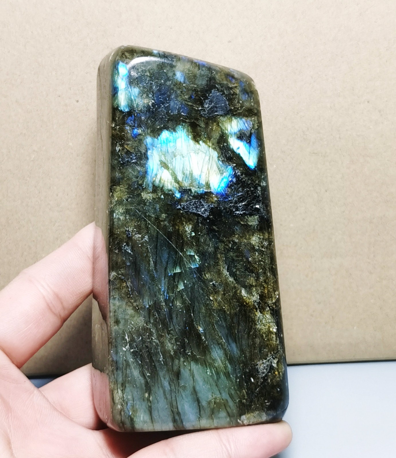 A 1LB Natural Rare Rainbow Flash Labradorite Freeform Reiki Stone Healing