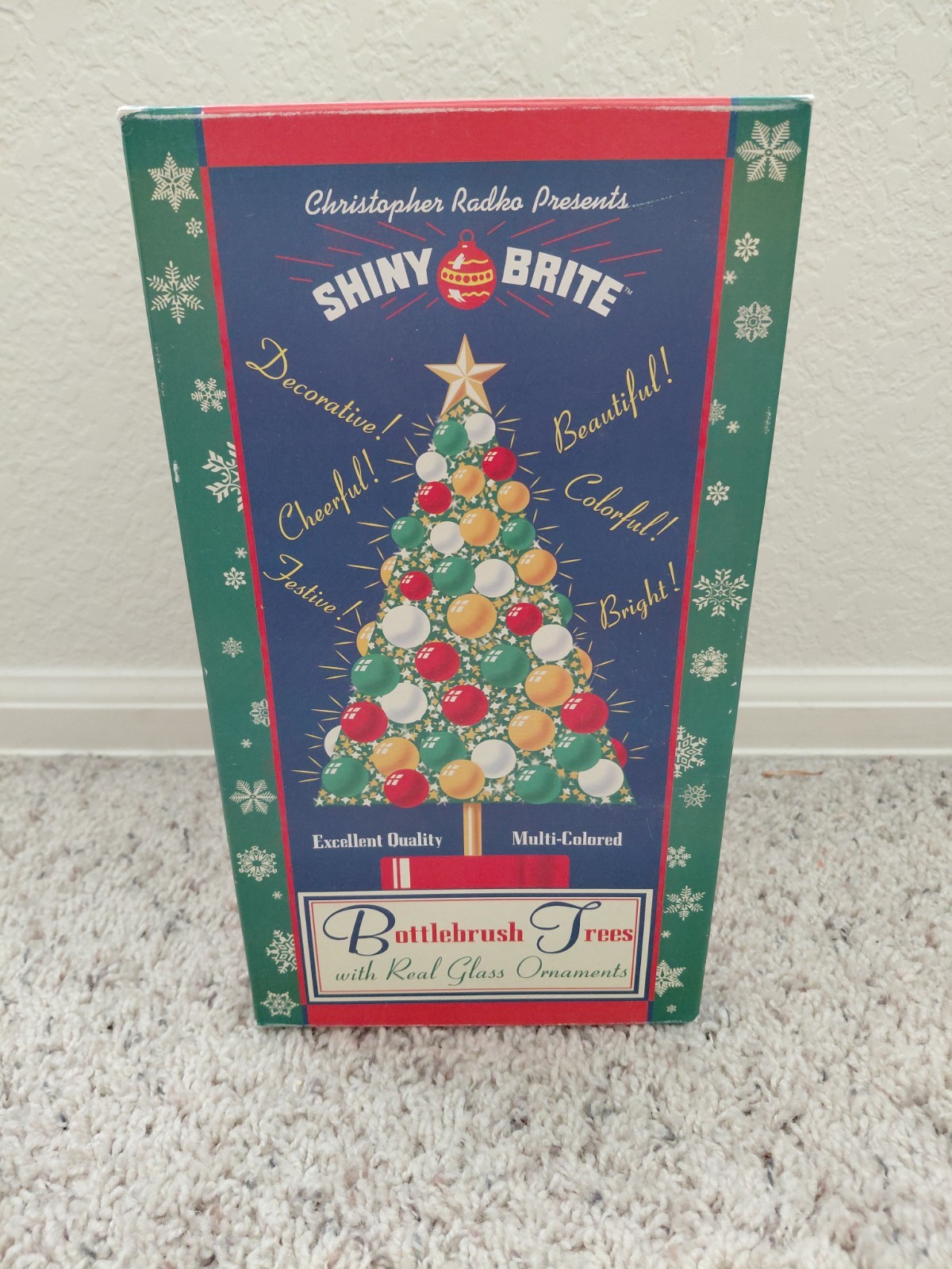Christopher Radko Shiny Brite Bottlebrush Tree Christmas 12” Multi Color
