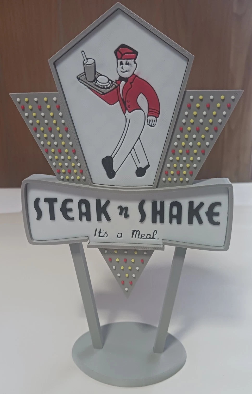 Steak ‚N Shake „Old Version“ Restaurant Sign. CUSTOM 3d Printed. 8″ Tall.