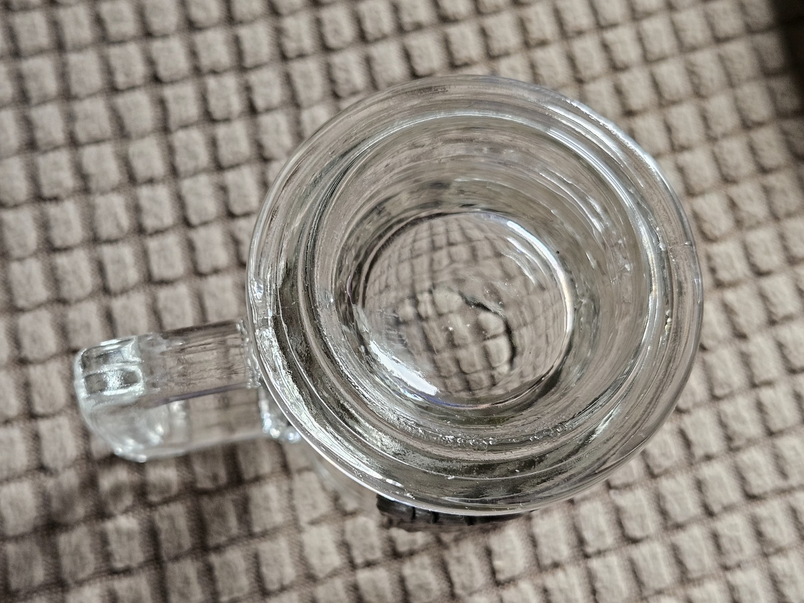 Sm Glass Mug Style Souvenir Shot Glass Pewter Like Emblem Attached CastleSprings
