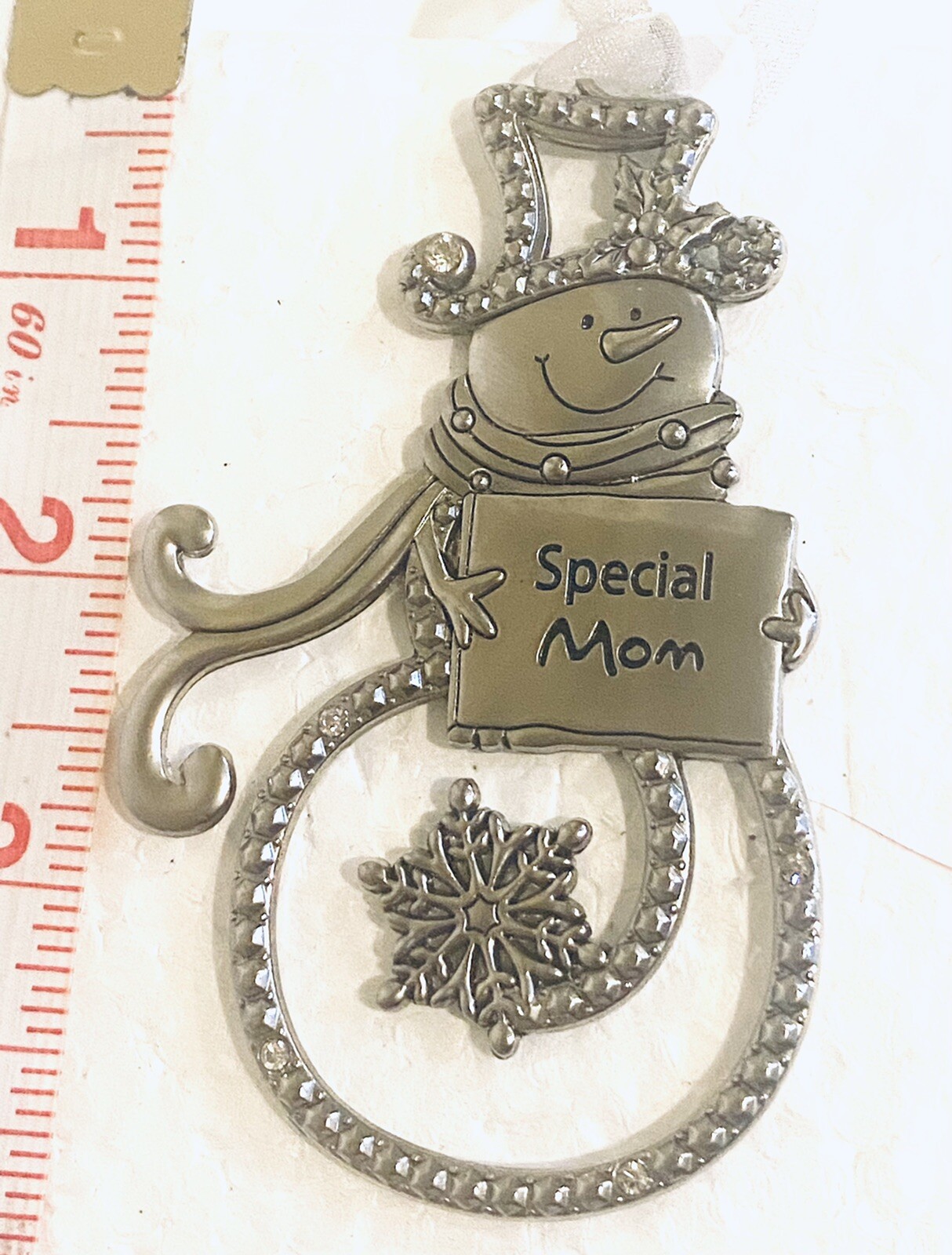 Mom Christmas Ornament 3.5” Pewter Mother’s Day Gift All Occasions