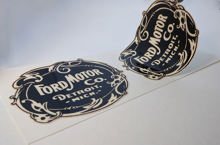Pair of 3 Inch Ford Motor Co. Vintage Style DECALS, Vinyl STICKERS