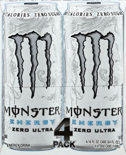 Monster Energy, Zero Ultra, Sugar Free Energy Drink, 4 Pack – 16 Fl Oz