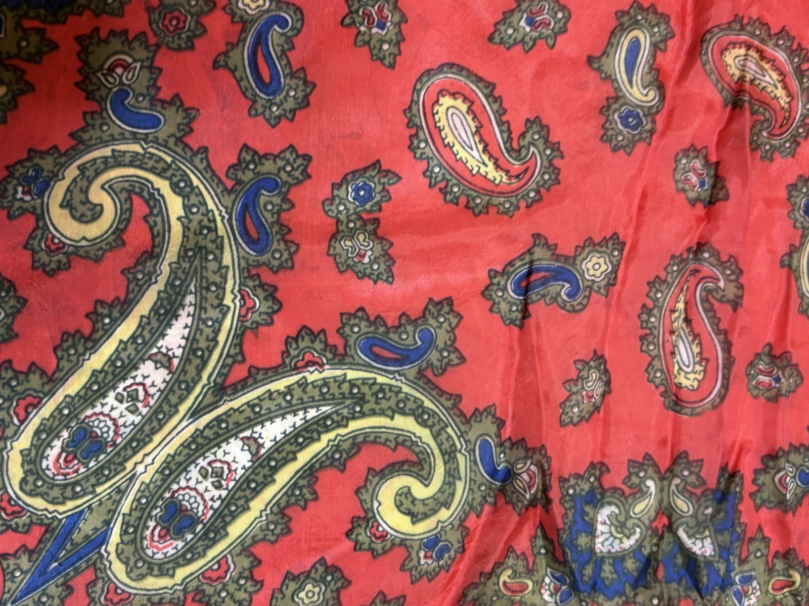 Vintage Silk Paisley Bandanna Great Condition A Few Wrinkles Colorful