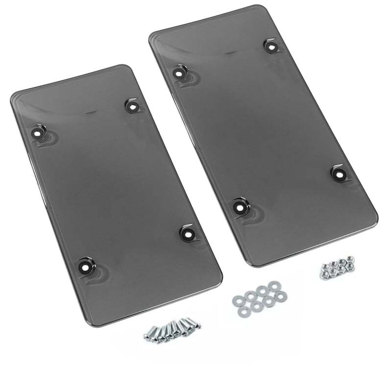 2*Black License Plate Tag Frame Covers Bubble Shields Protector for Car Truck US