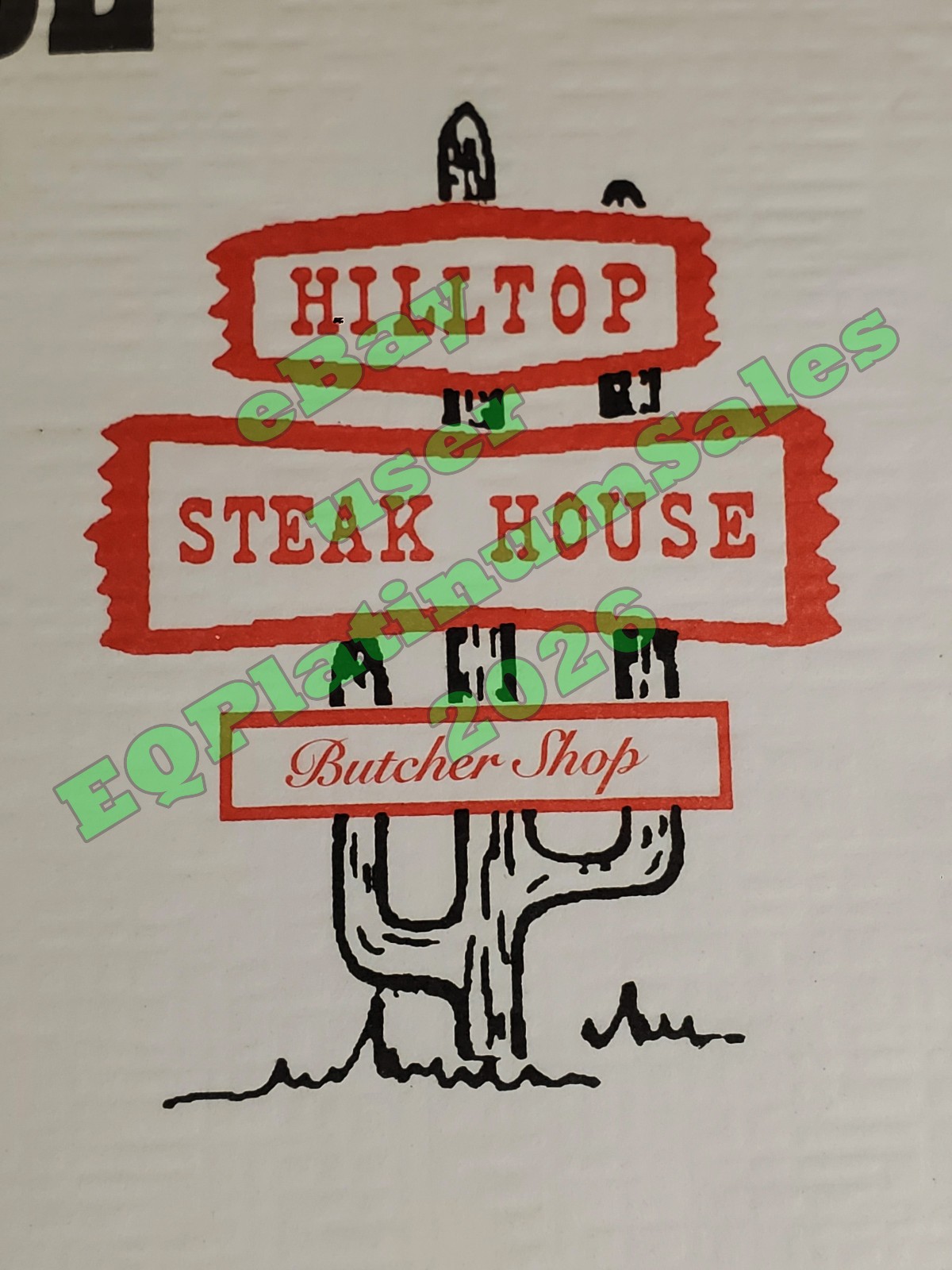 *Original* Frank Giuffrida’s Hilltop Steak House Restaurant Placemat (Framed)