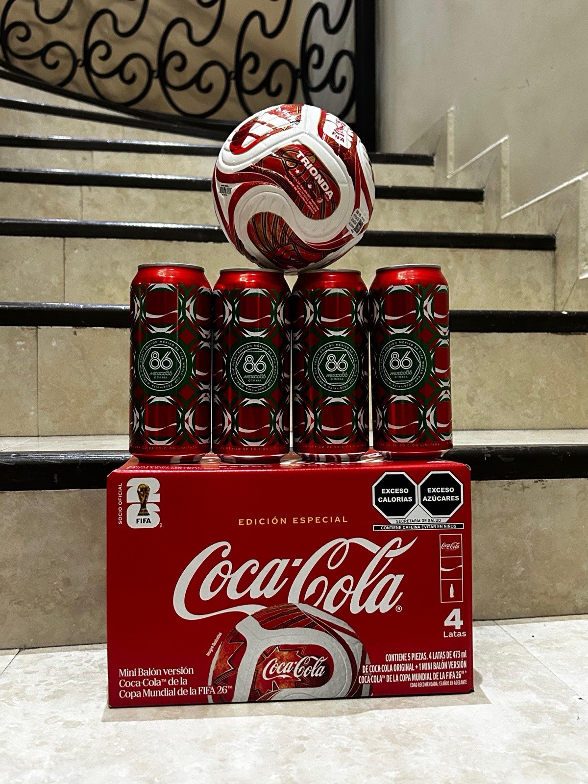 Coca-Cola FIFA World Cup 2026 Special Edition Can 4-Pack Box Lot w/ Mini Ball