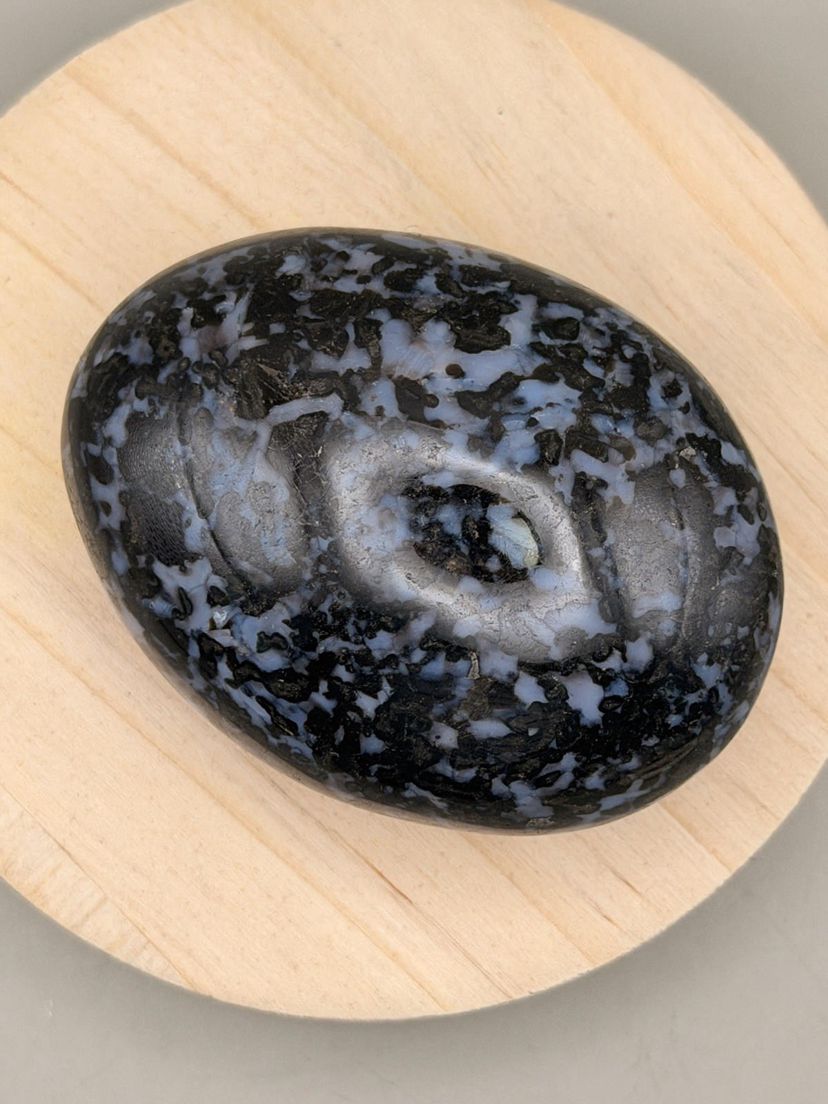 Mystic Merlinite Indigo Gabbro Palm Stone Gemstone From Madagascar Chunky