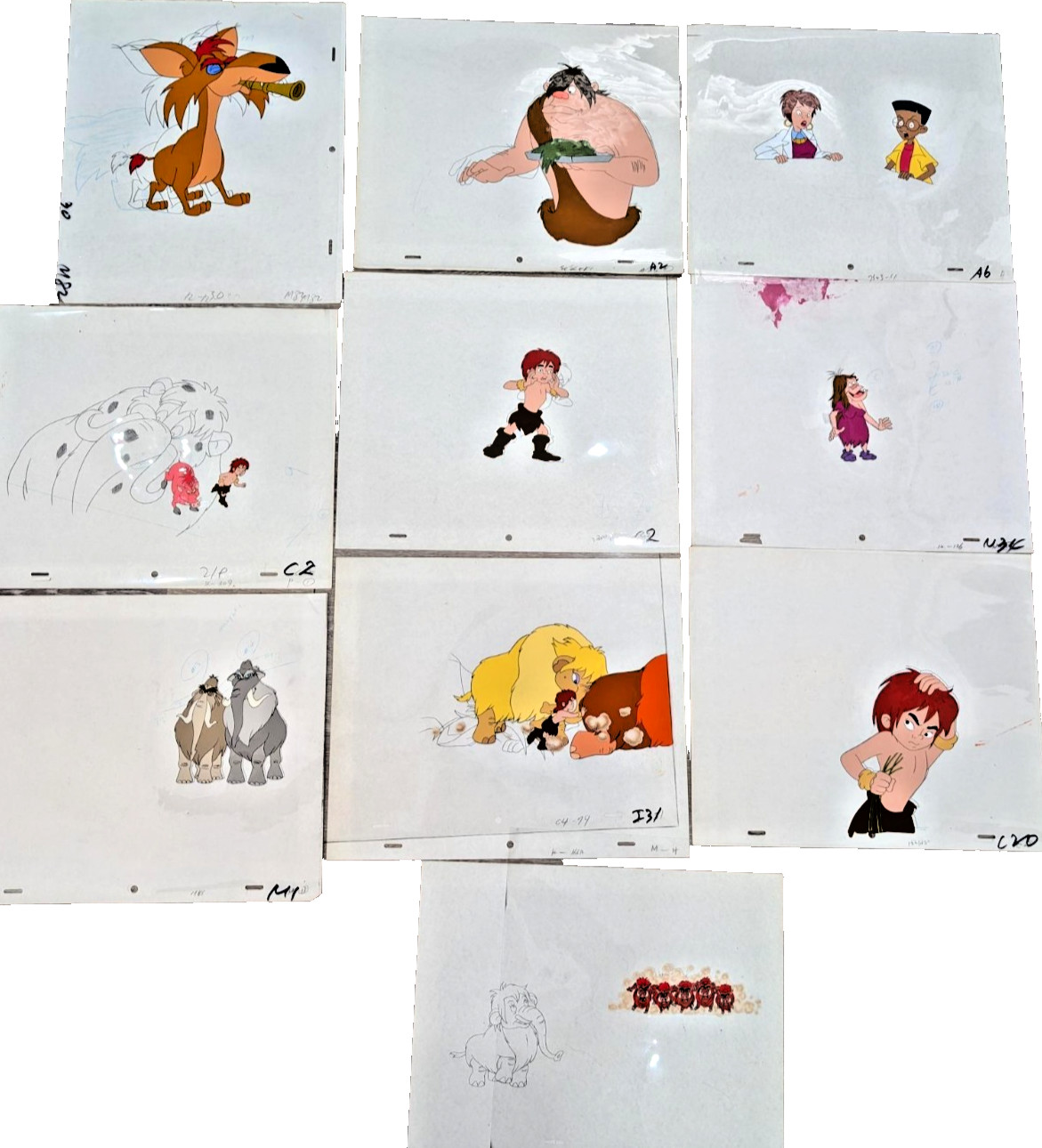 Variety/Lot#1 of CRO Cartoon Production Cel / 1993 TV ANIMATION ART Drawings