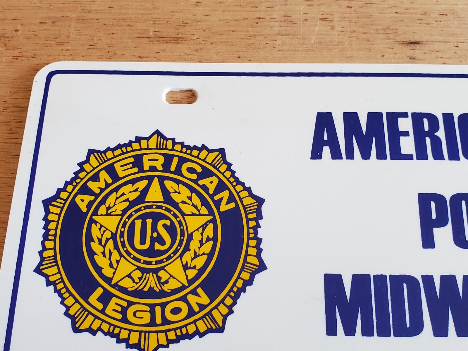 License Plate MIDWAY CITY, CA American Legion Post 555 Vintage Plastic