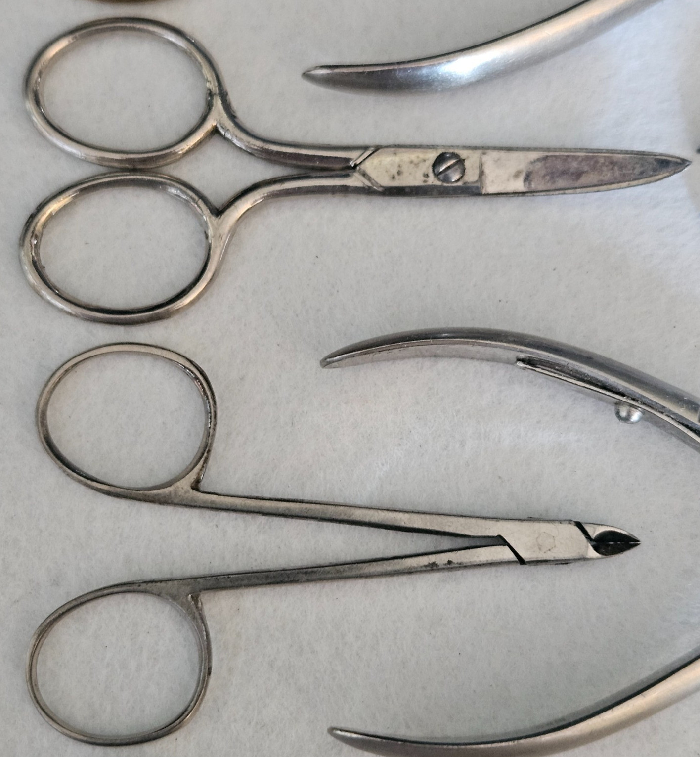 11 VTG Small Scissors, Clippers. Revlon, Wiss, W. Germany, Italy, LaCrosse. USA.