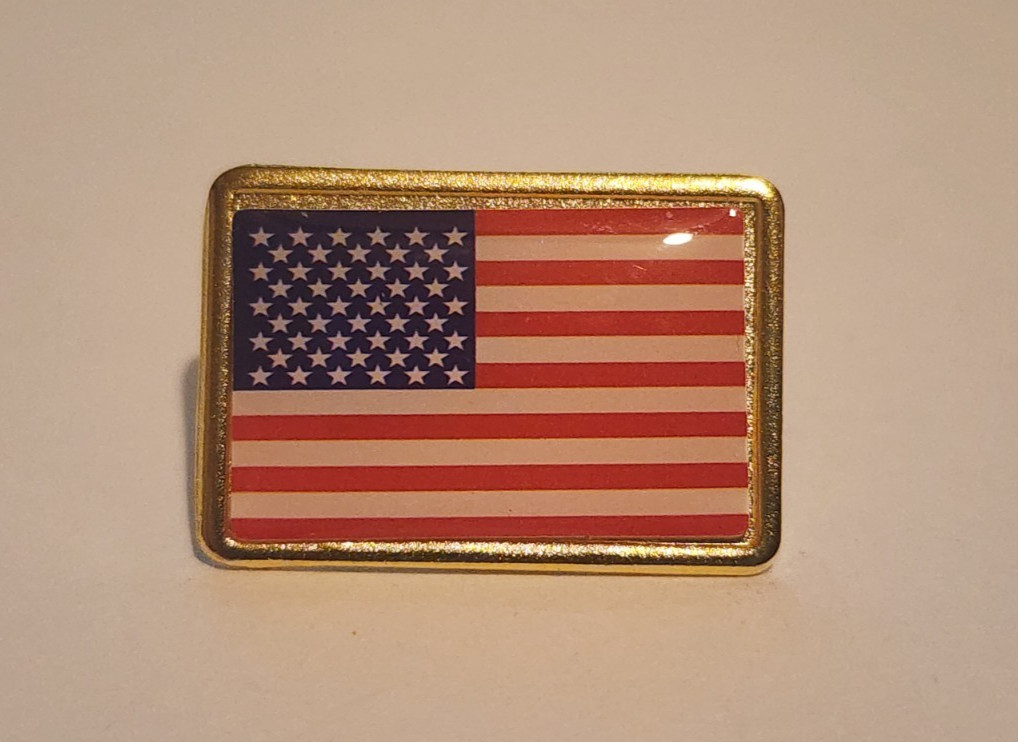 Rectangle Shaped American Flag Patriotic Lapel Brooch Hat Pin