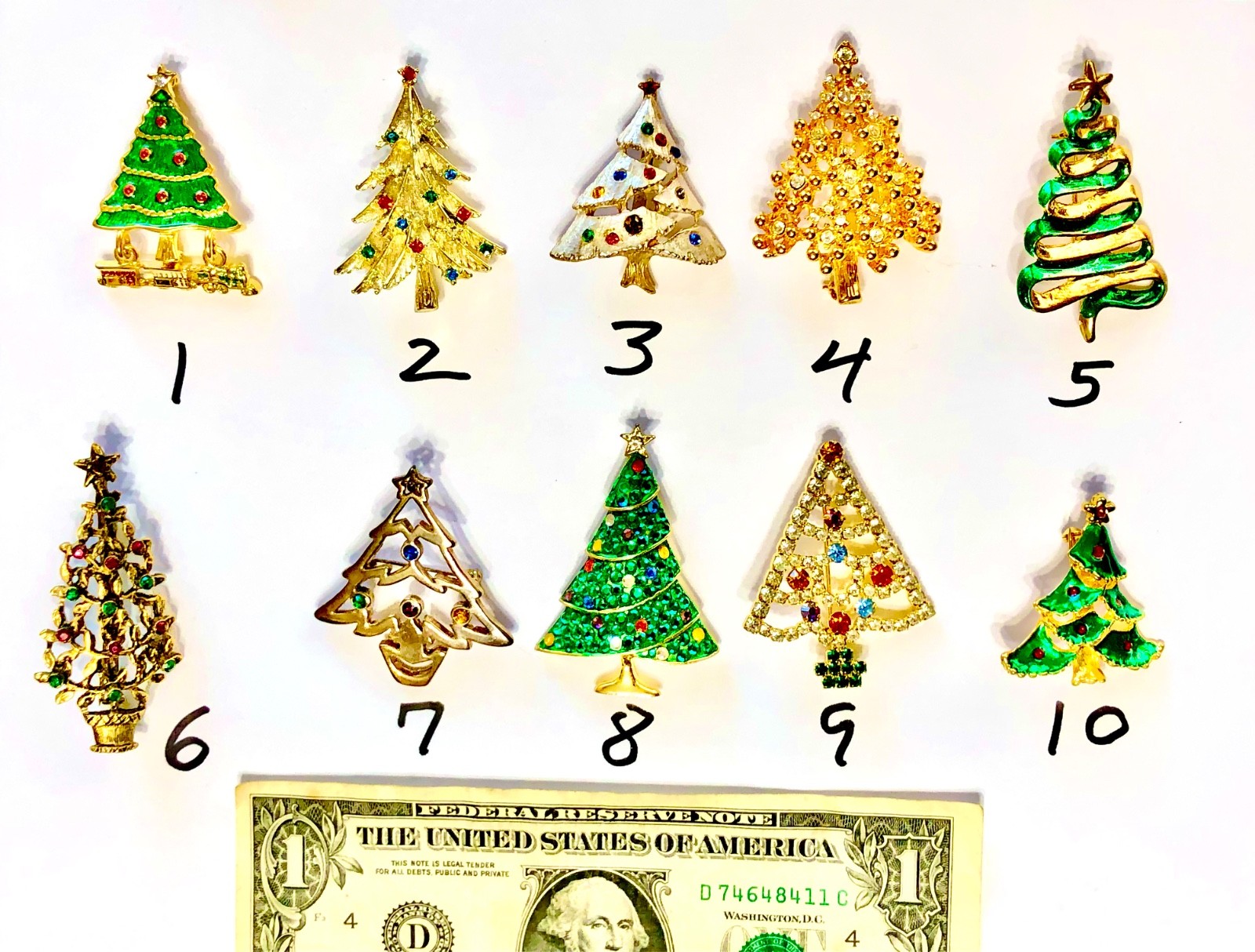 Buyer’s Choice Beautiful Christmas Tree Pin-Back Brooches/Pins SALE FOR ONE ONLY