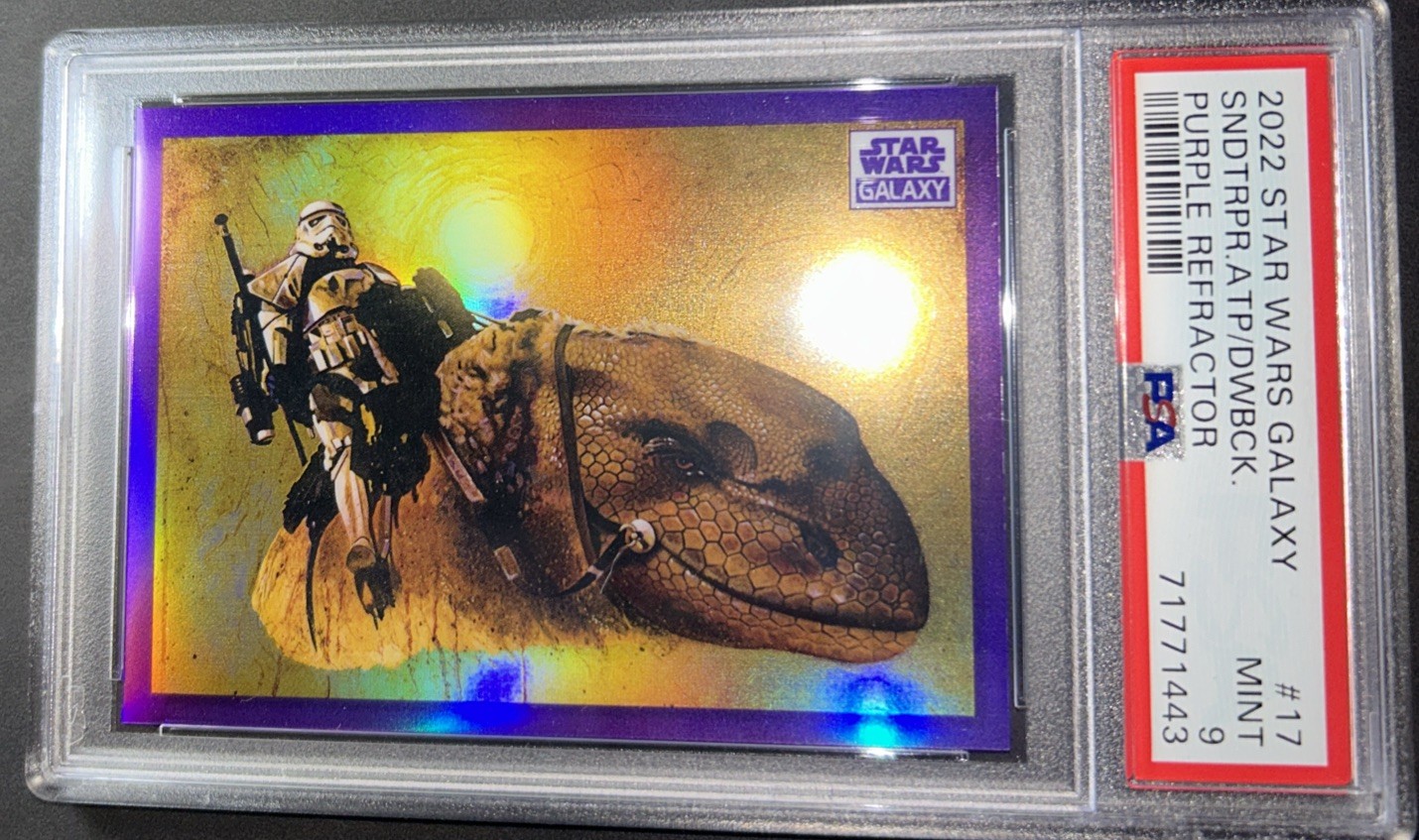 Star Wars Topps Galaxy 2022 Purple Refractor /25 Trooper PSA 9 Mint Trading Card