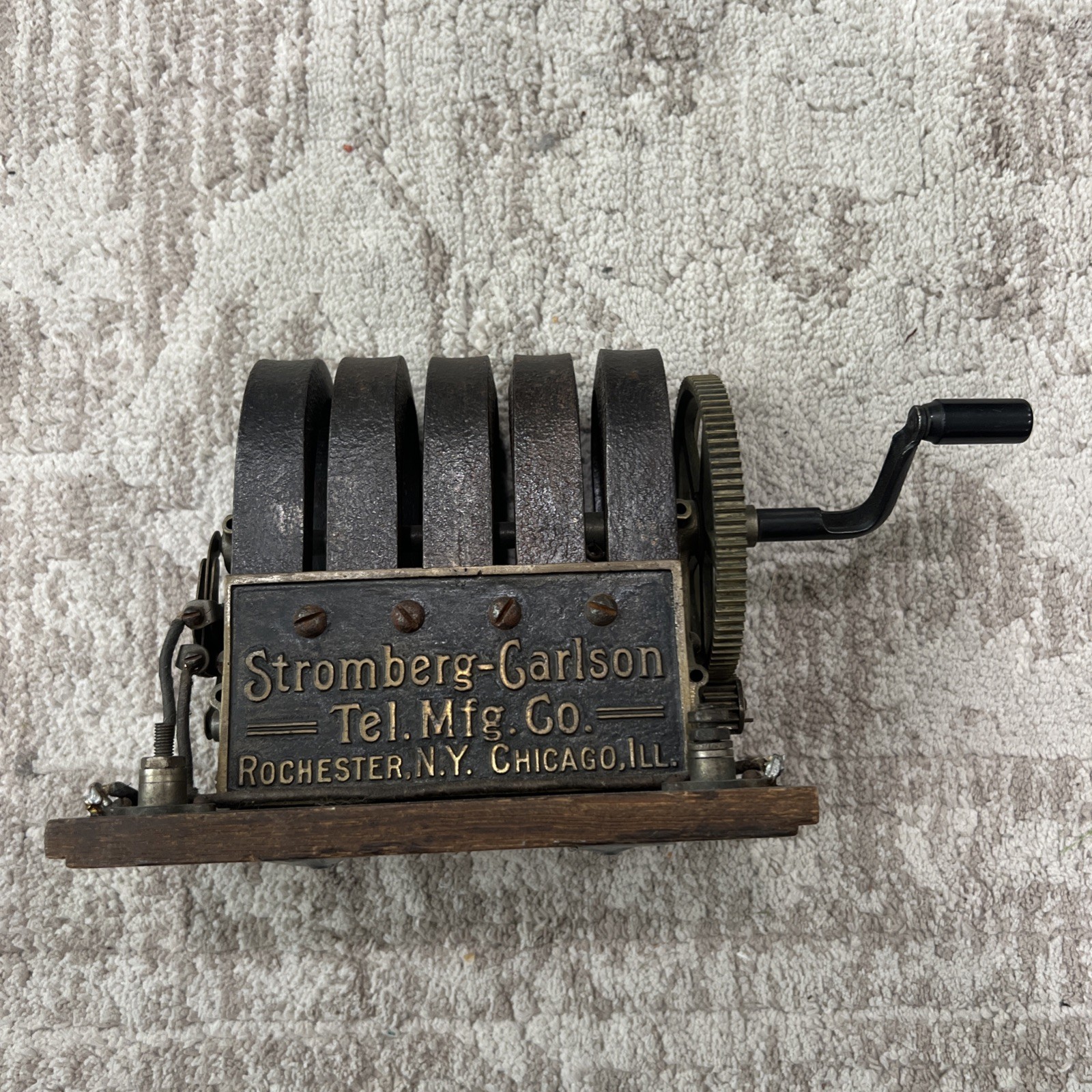 Vintage Stromberg Carlson 5 Bar Crank Wall Telephone Magneto Generator