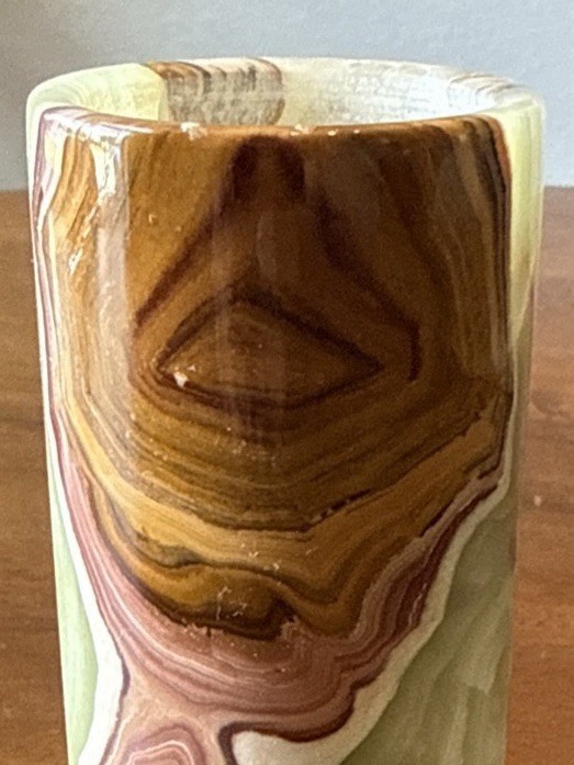 Onyx Stone Candle Holder ~ 4.5” in Solid Natural Stone