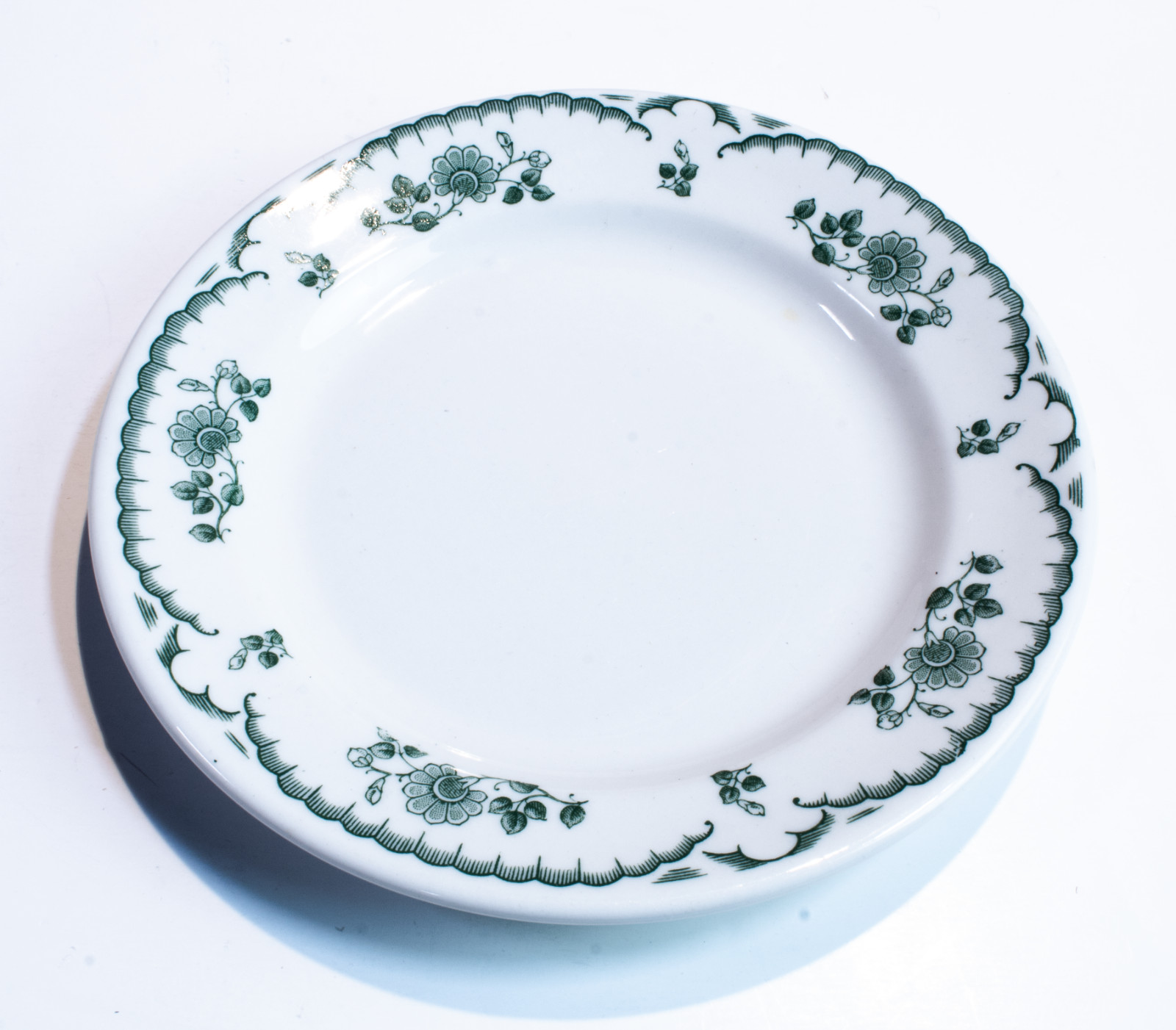 Shenango China Restaurant Ware Chardon Rose Green Plate 7″